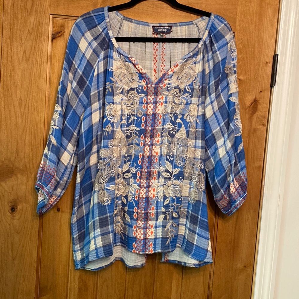 Johnny Was embroidered blouse